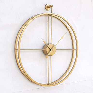 Decor wishes metal wall decor  Incredible Stylish Golden  Large Analog metal Wall Clock