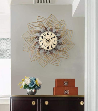 DECOR WISHES Tradition Royal Multicolor 3D Flower Wall Clock for Home