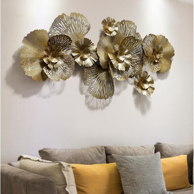 GOLD FANTASY FLOWER WALL ART