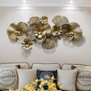 GOLD FANTASY FLOWER WALL ART